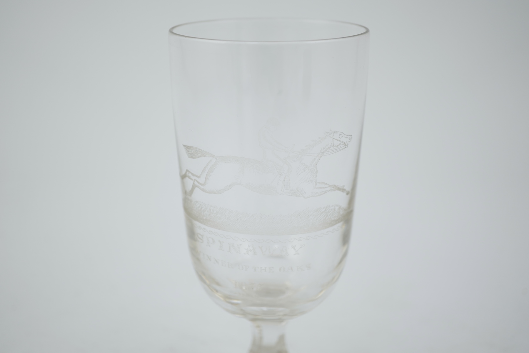 A Victorian horse racing goblet, c.1875